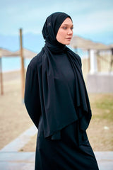 Schwimmhijab gewebt Schal Schwarz "Marina" B2403