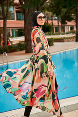 Burkini Modest Swimwear Set 4-Teilig Schwarz gemustert "Marina" M2423