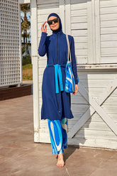 Burkini Modest Swimwear 4-Teilig Fallschirmstoff Marineblau "Marina" M2428