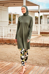 Burkini Modest Swimwear Set 4-Teilig Khaki "Marina" M2467