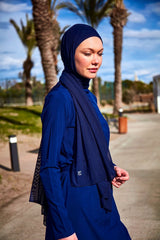 Schwimmhijab Mesh Schal Marineblau "Marina" B2402