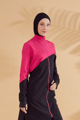 Burkini Modest Swimwear Set 4-Teilig Schwarz/Rosa "Marina" M2316-1