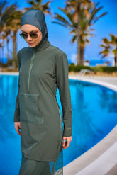 Burkini Modest Swimwear Set 4-Teilig Khaki "Marina" M2508-3