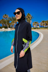 Burkini Modest Swimwear Set 4-Teilig Schwarz "Marina" M2522