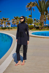 Burkini Modest Swimwear Set 4-Teilig Schwarz "Marina" M2508-1