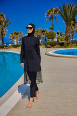 Burkini Modest Swimwear Set 4-Teilig Schwarz "Marina" M2508-1