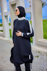 Marina Burkini M2521-3 Schwarz-Weiß Modest Swimwear - UV-Schutz UPF50+ wasserabweisend schnelltrocknend