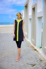 Tankini Semi Suit 3-Teilig Schwarz Grün "Marina" H2502-1