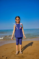 Mädchen Badeanzug Marineblau C2502