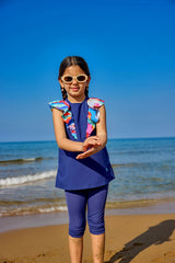 Mädchen Badeanzug Marineblau C2502