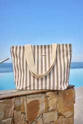 Strandtasche Nerz gestreift "Andalus by Marina" CA2503-1