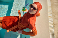Burkini Modest Swimwear Set 4-Teilig Orange "Marina" M2523-2