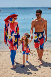 Burkini Modest Swimwear Set 4-Teilig Nachtblau bunt gemustert "Marina" M2320