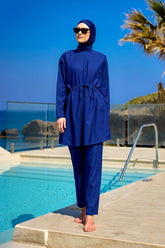 Burkini Modest Swimwear Set 3-Teilig Marineblau "Andalus by Marina" A2502-2