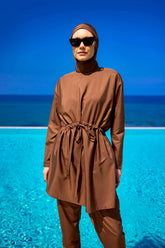 Burkini Modest Swimwear Set 3-Teilig Braun "Andalus by Marina" A2502-3