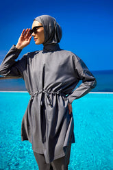 Burkini Modest Swimwear Set 3-Teilig Grau "Andalus by Marina" A2502-4