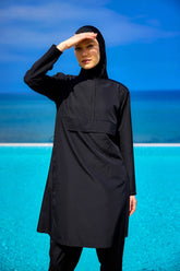 Burkini Modest Swimwear Set 3-Teilig Schwarz - Andalus by Marina A2503-1