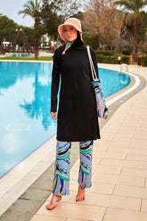 Burkini Modest Swimwear Set 4-Teilig Schwarz "Marina" M2477