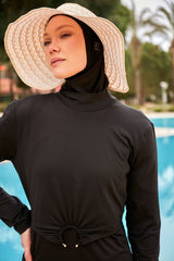 Burkini Modest Swimwear Set Lycra 4-Teilig Schwarz "Marina" M2463
