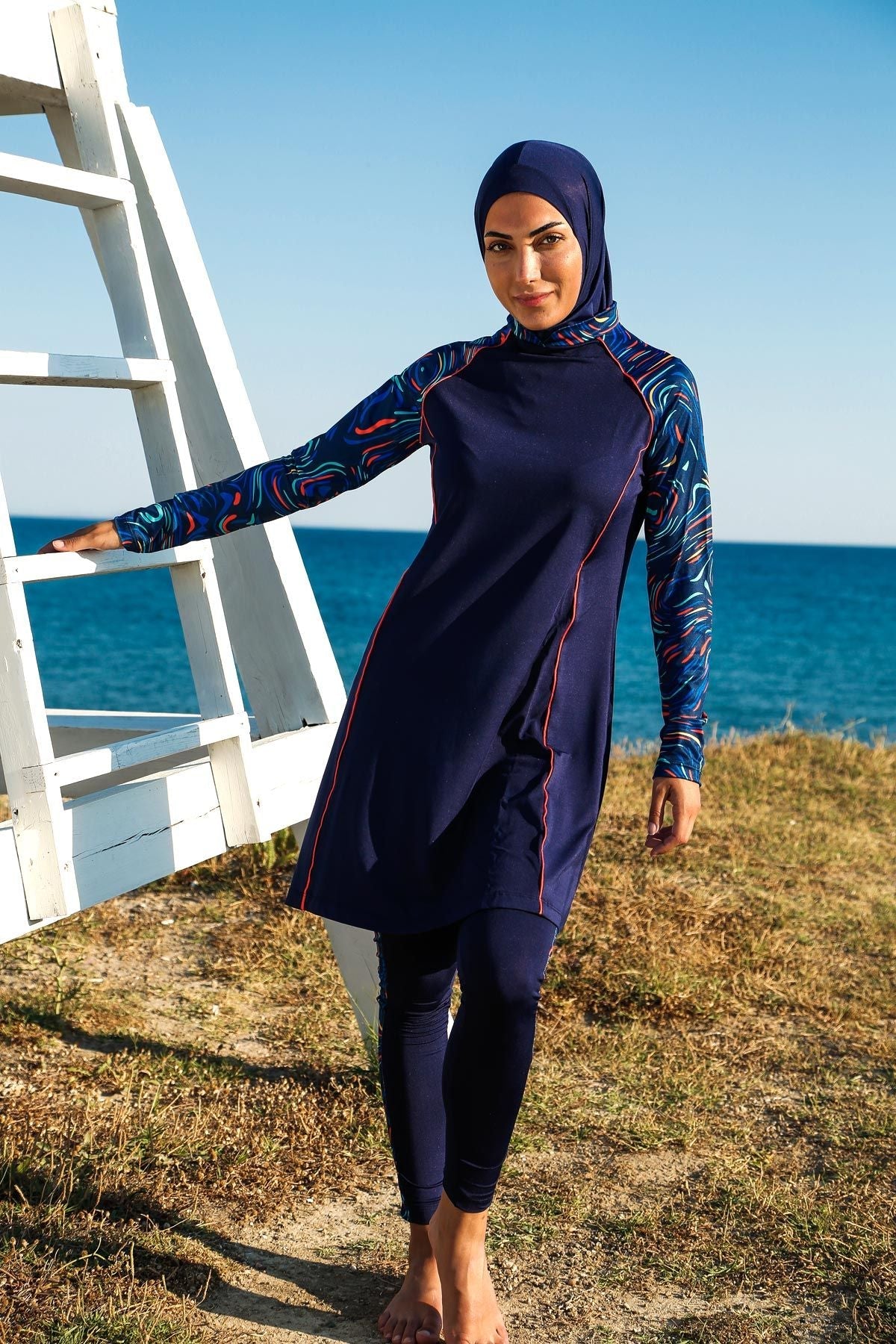 Burkini Modest Swimwear Set 3-Teilig Marineblau "Marina" M2230