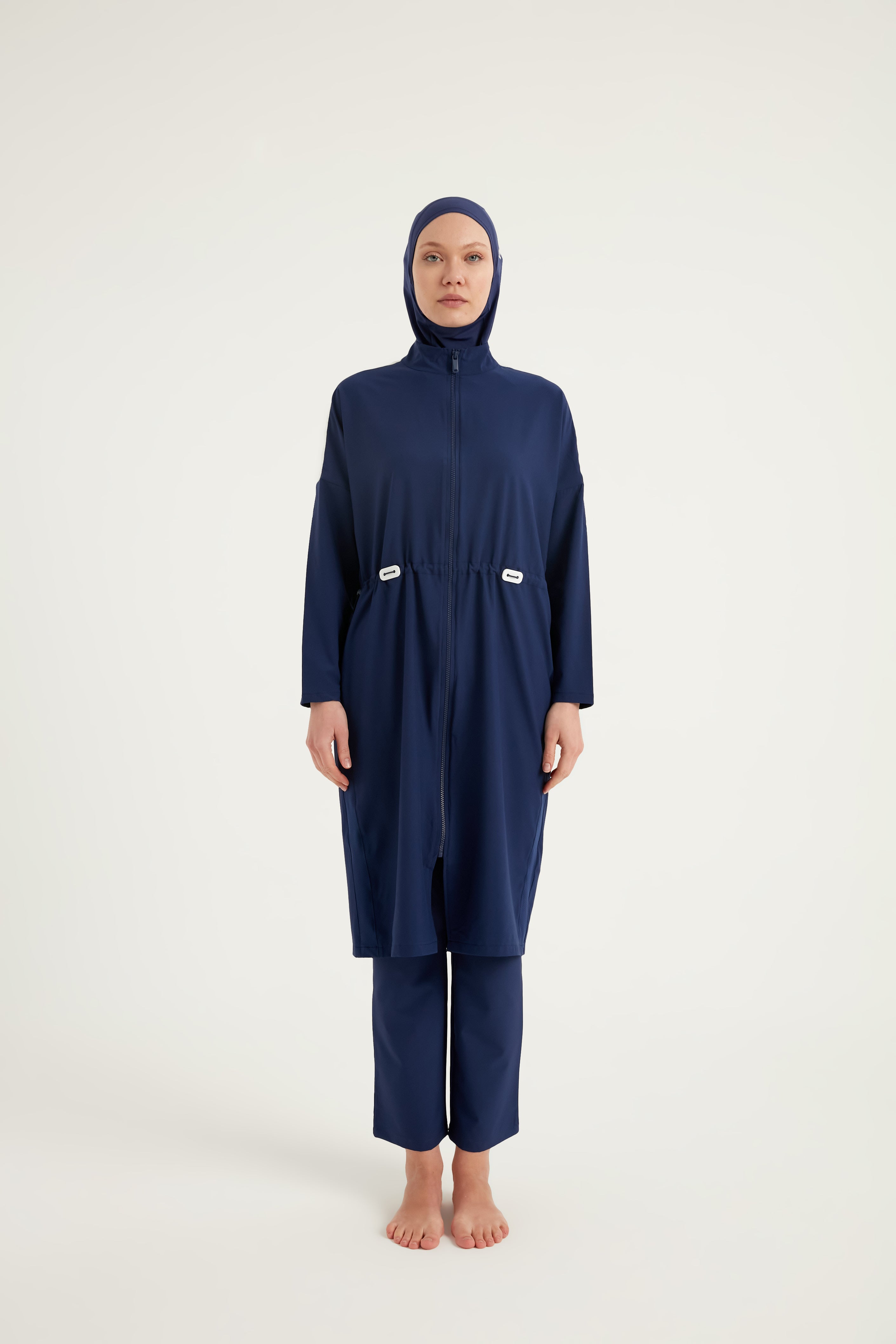 Burkini Modest Swimwear Set 4-Teilig Marineblau mit weißer "Marina" Aufschrift M2507-2