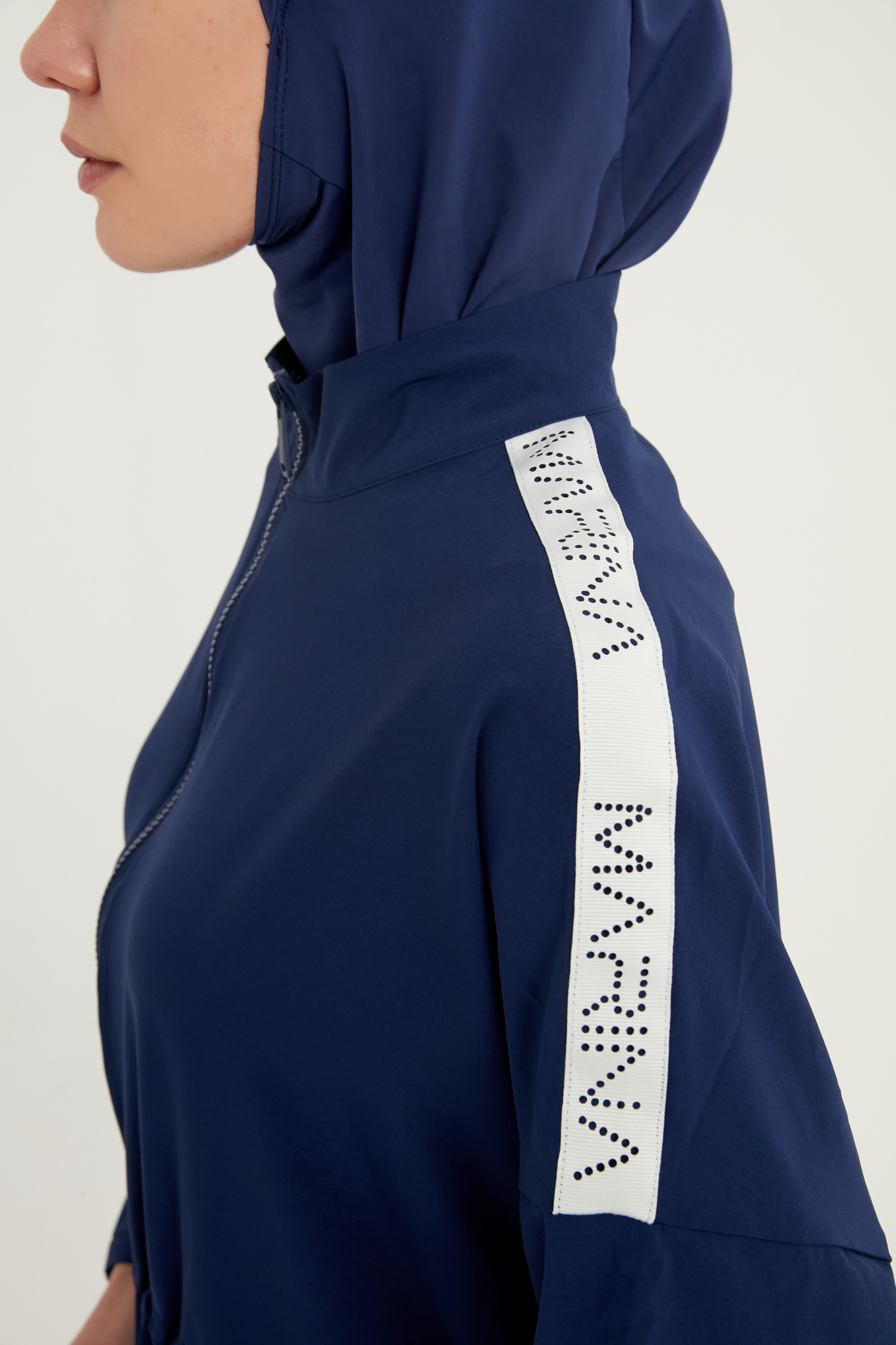 Burkini Modest Swimwear Set 4-Teilig Marineblau mit weißer "Marina" Aufschrift M2507-2