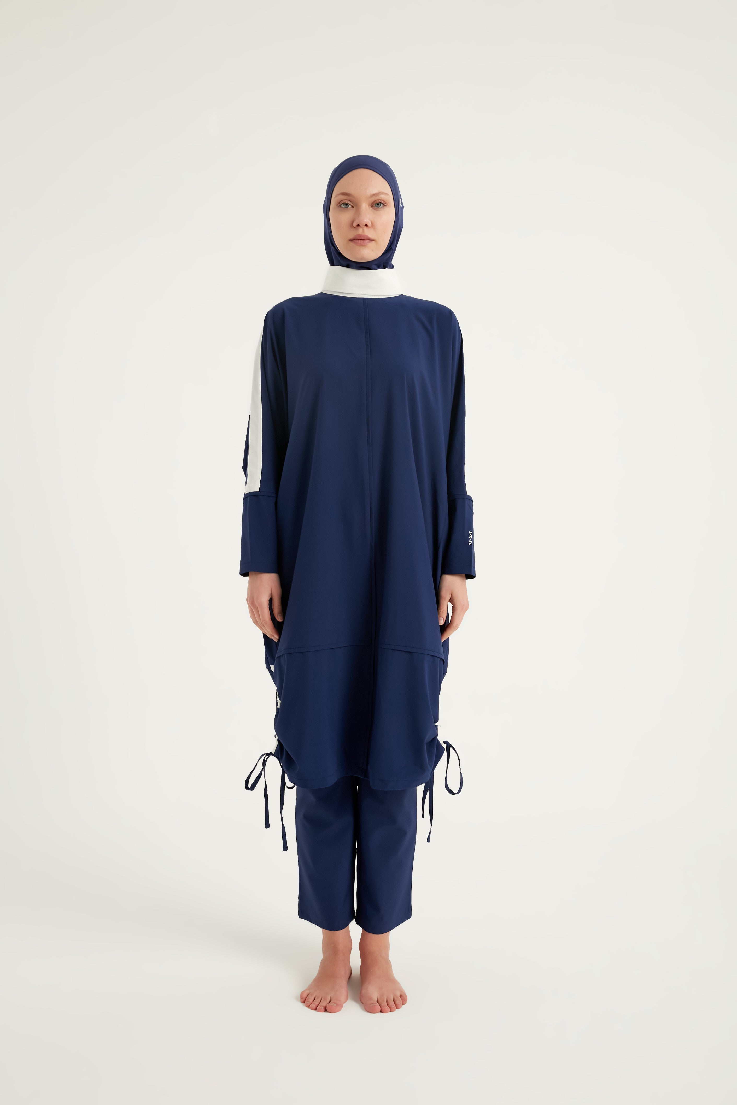 Marina Burkini M2521-2 Marineblau-Weiß Modest Swimwear - UV-Schutz UPF50+ wasserabweisend schnelltrocknend