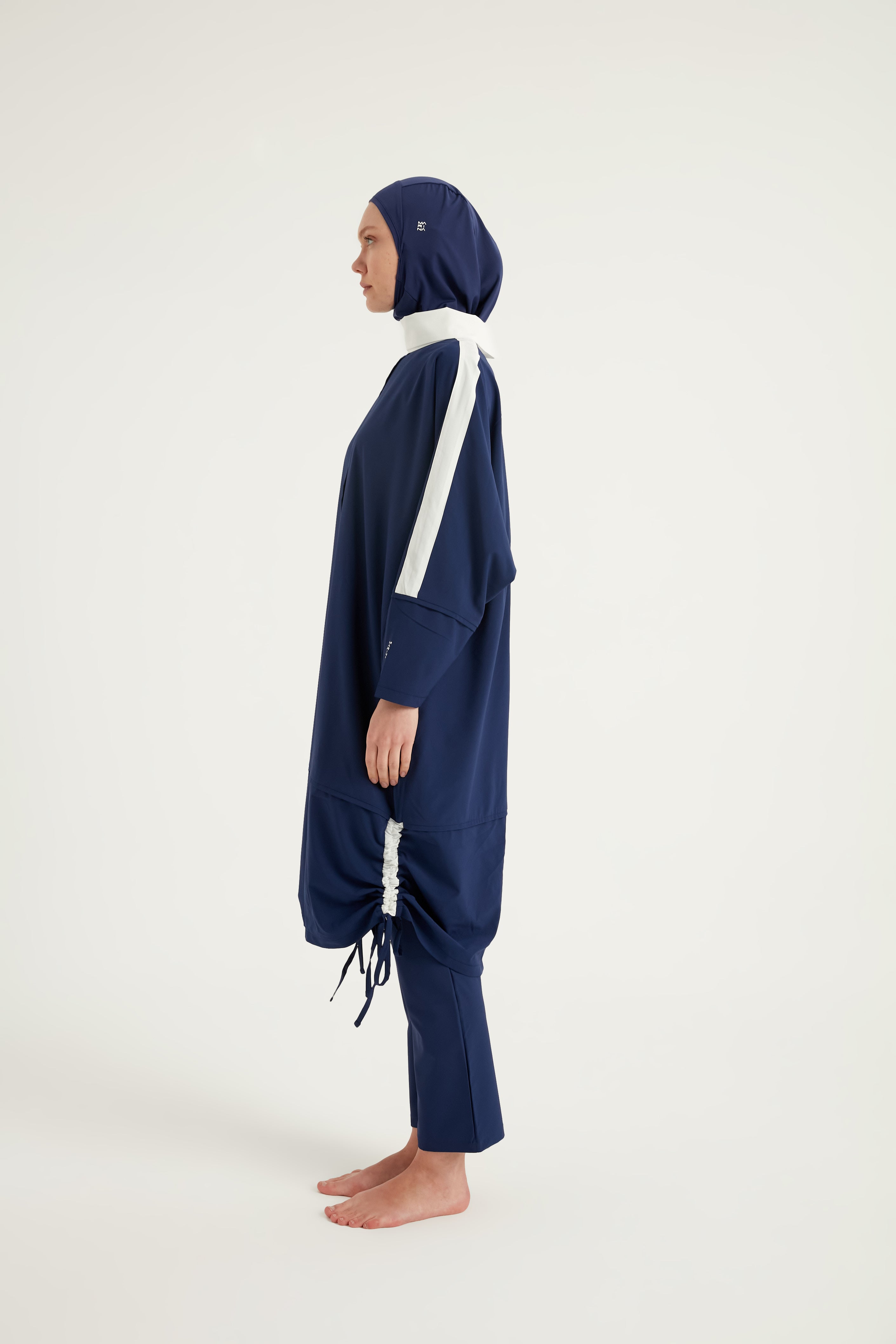 Marina Burkini M2521-2 Marineblau-Weiß Modest Swimwear - UV-Schutz UPF50+ wasserabweisend schnelltrocknend