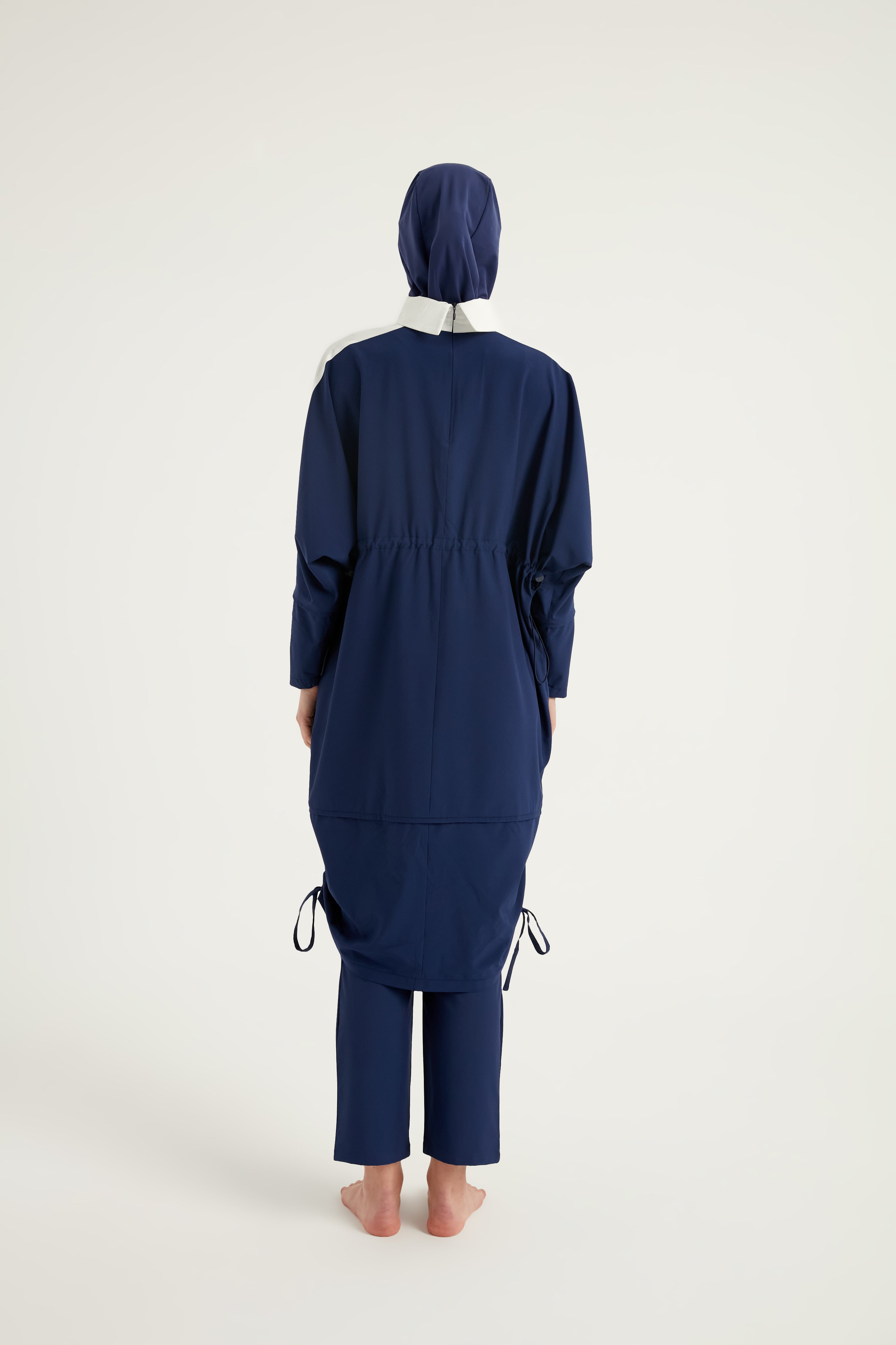 Marina Burkini M2521-2 Marineblau-Weiß Modest Swimwear - UV-Schutz UPF50+ wasserabweisend schnelltrocknend