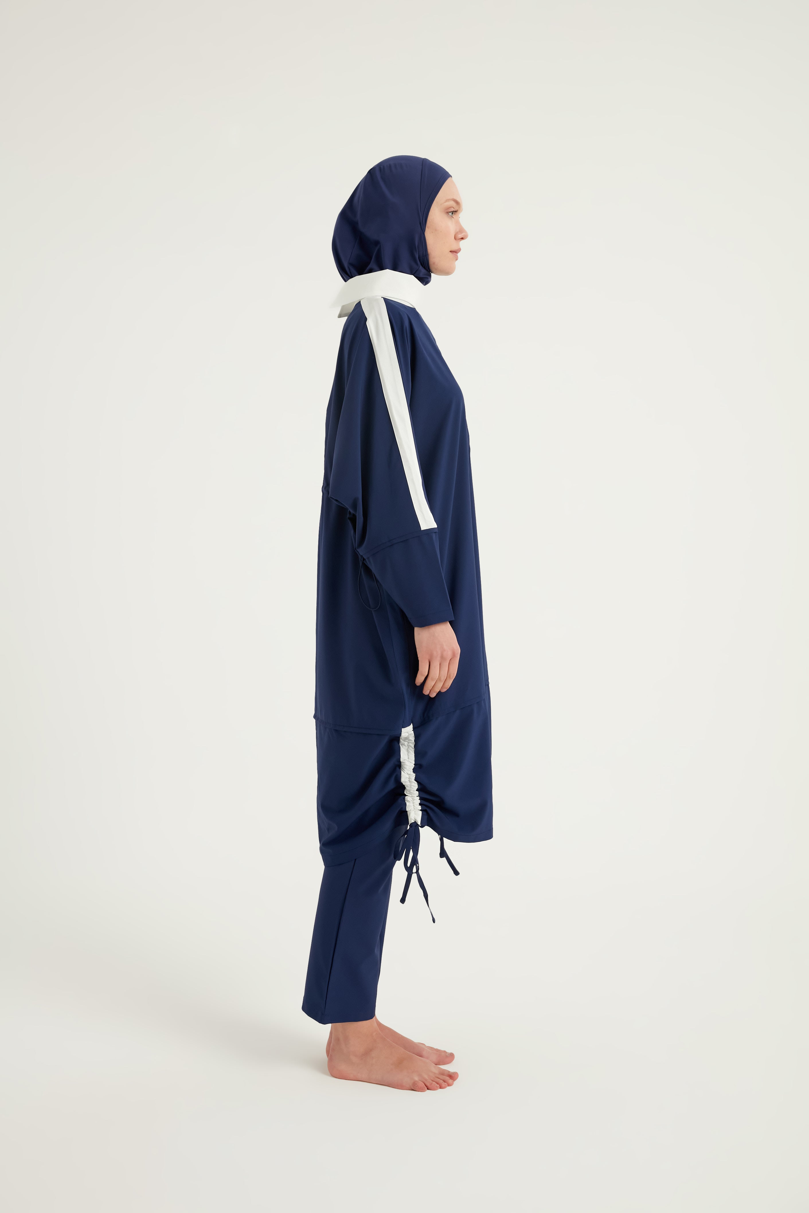 Marina Burkini M2521-2 Marineblau-Weiß Modest Swimwear - UV-Schutz UPF50+ wasserabweisend schnelltrocknend