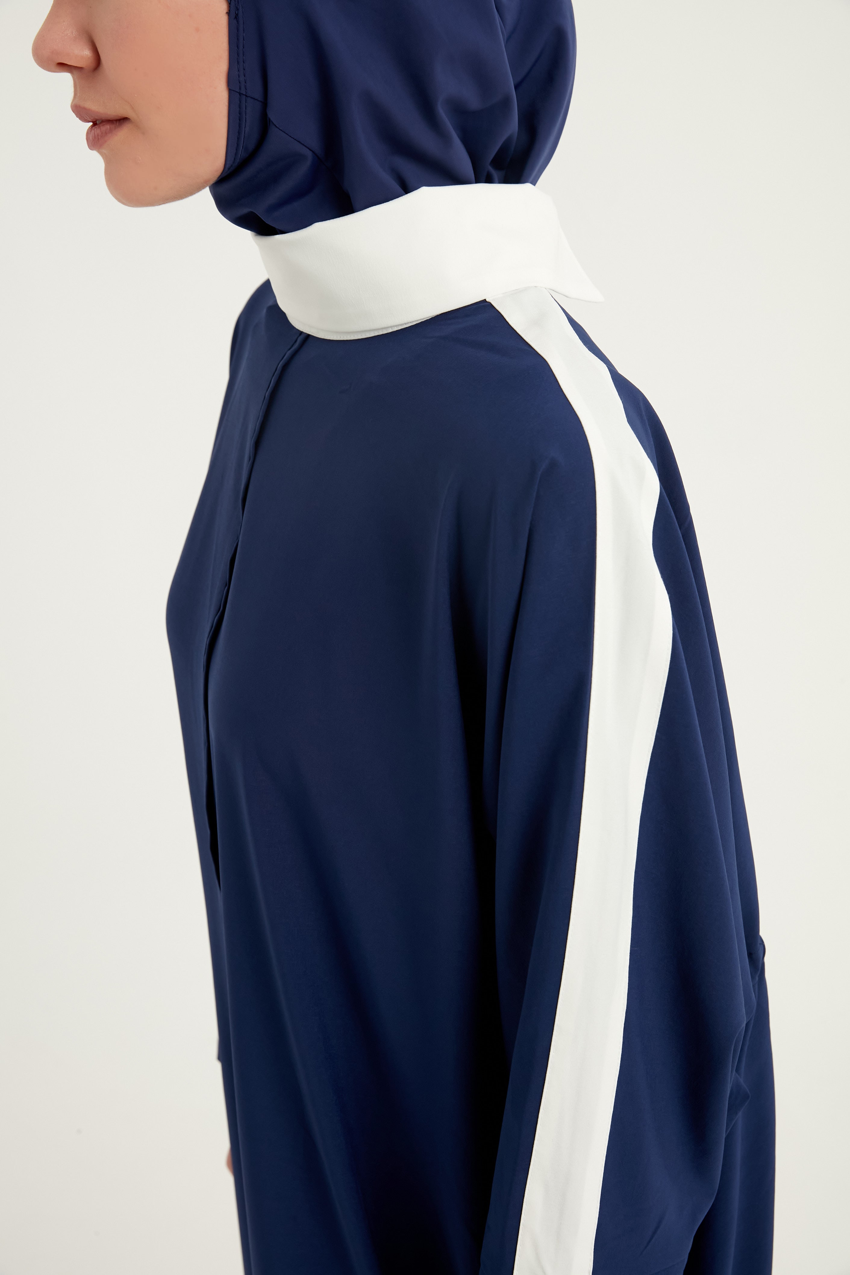 Marina Burkini M2521-2 Marineblau-Weiß Modest Swimwear - UV-Schutz UPF50+ wasserabweisend schnelltrocknend