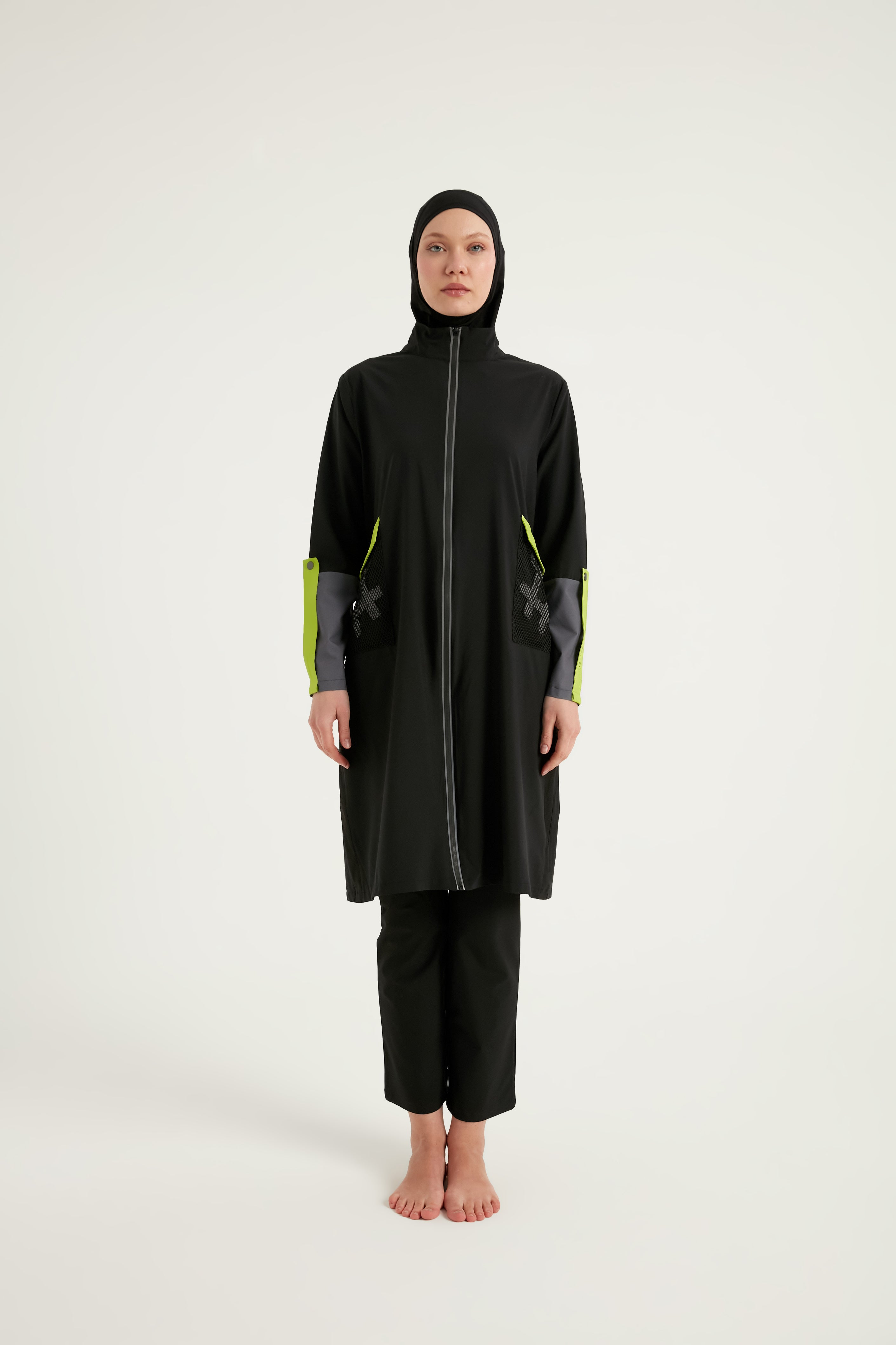 Burkini Modest Swimwear Set 4-Teilig Schwarz "Marina" M2522
