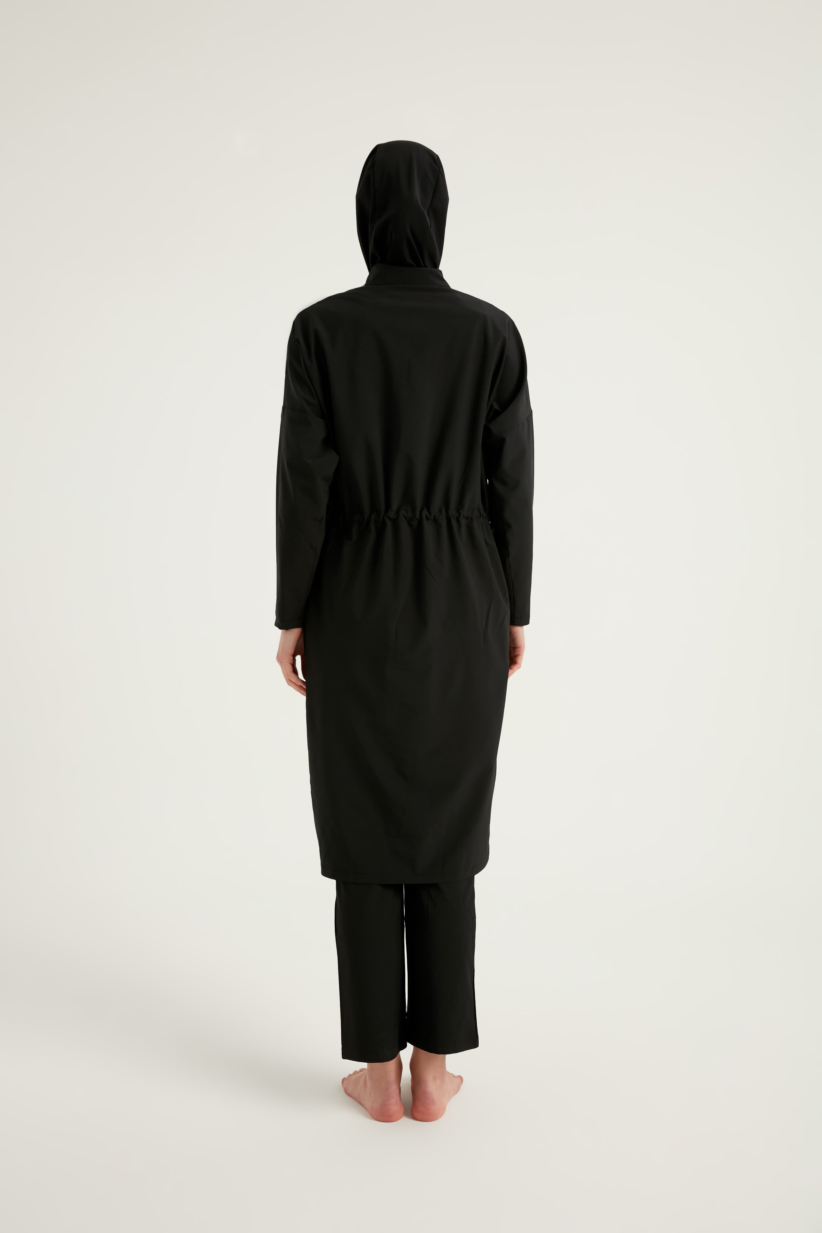 Burkini Modest Swimwear Set 4-Teilig schwarz mit weißer "Marina" Aufschrift M2507-1