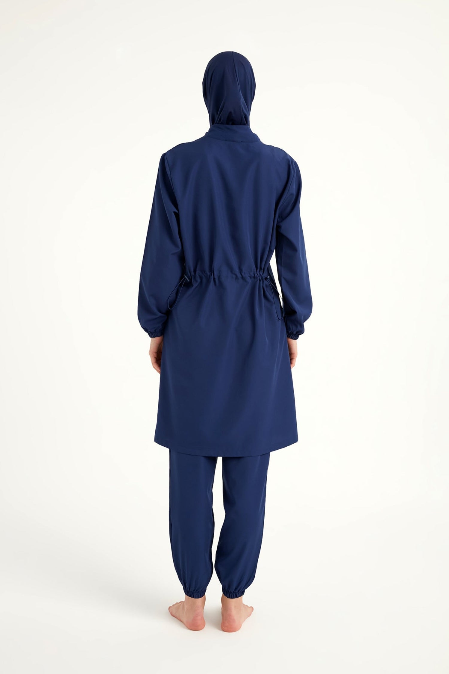 Burkini Modest Swimwear Set 3-Teilig in Marineblau von Andalus by Marina - Komplettansicht des muslimischen Badeanzugs mit Kopfbedeckung, Oberteil und Hose
