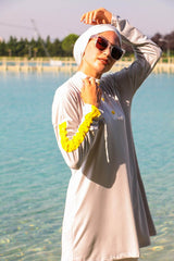 Burkini Modest Swimwear Set 4-Teilig Weiß/Gelb "Marina" M2118