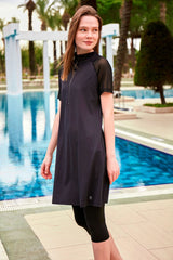 Tankini Semi Suit 3-Teilig Schwarz "Marina" M2448