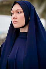 Schwimmhijab gewebt Schal Marineblau "Marina" B2404