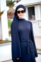 Schwimmhijab gewebt Schal Marineblau "Marina" B2404