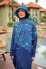 Burkini Modest Swimwear 4-Teilig Fallschirmstoff Marineblau "Marina" M2427