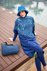 Burkini Modest Swimwear 4-Teilig Fallschirmstoff Marineblau "Marina" M2427
