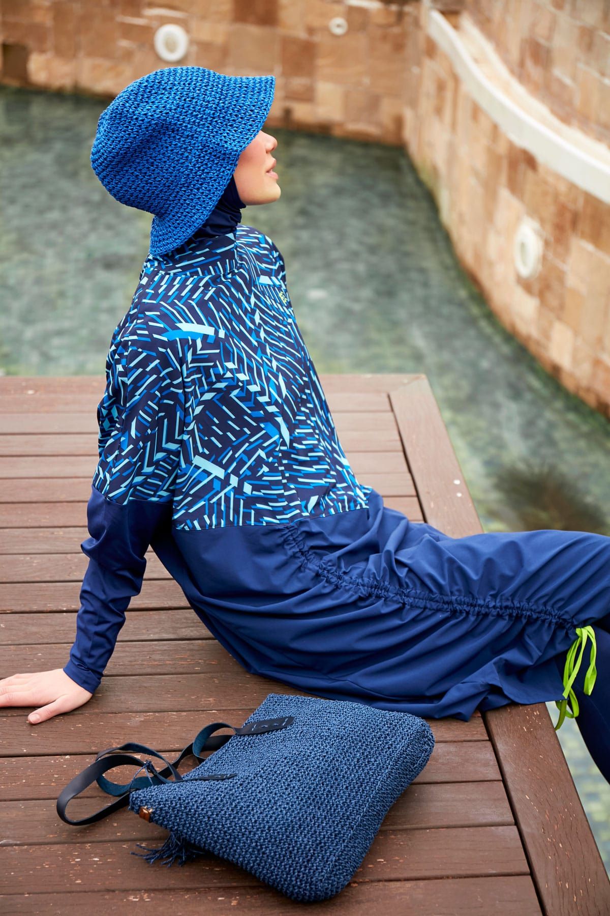 Burkini Modest Swimwear 4-Teilig Fallschirmstoff Marineblau "Marina" M2427