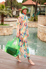 Kimono Pareo Bunt gemustert "Marina" P2409