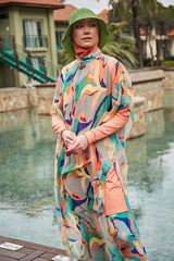 Kimono Pareo Bunt gemustert "Marina" P2409