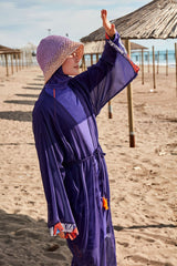 Kimono Pareo Lila gemustert "Marina" P2420