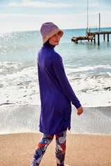 Burkini Modest Swimwear Set Lycra 4-Teilig Lila mit bunten Akzenten "Marina" M2494