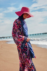 Kimono Pareo Bunt gemustert "Marina" P2416