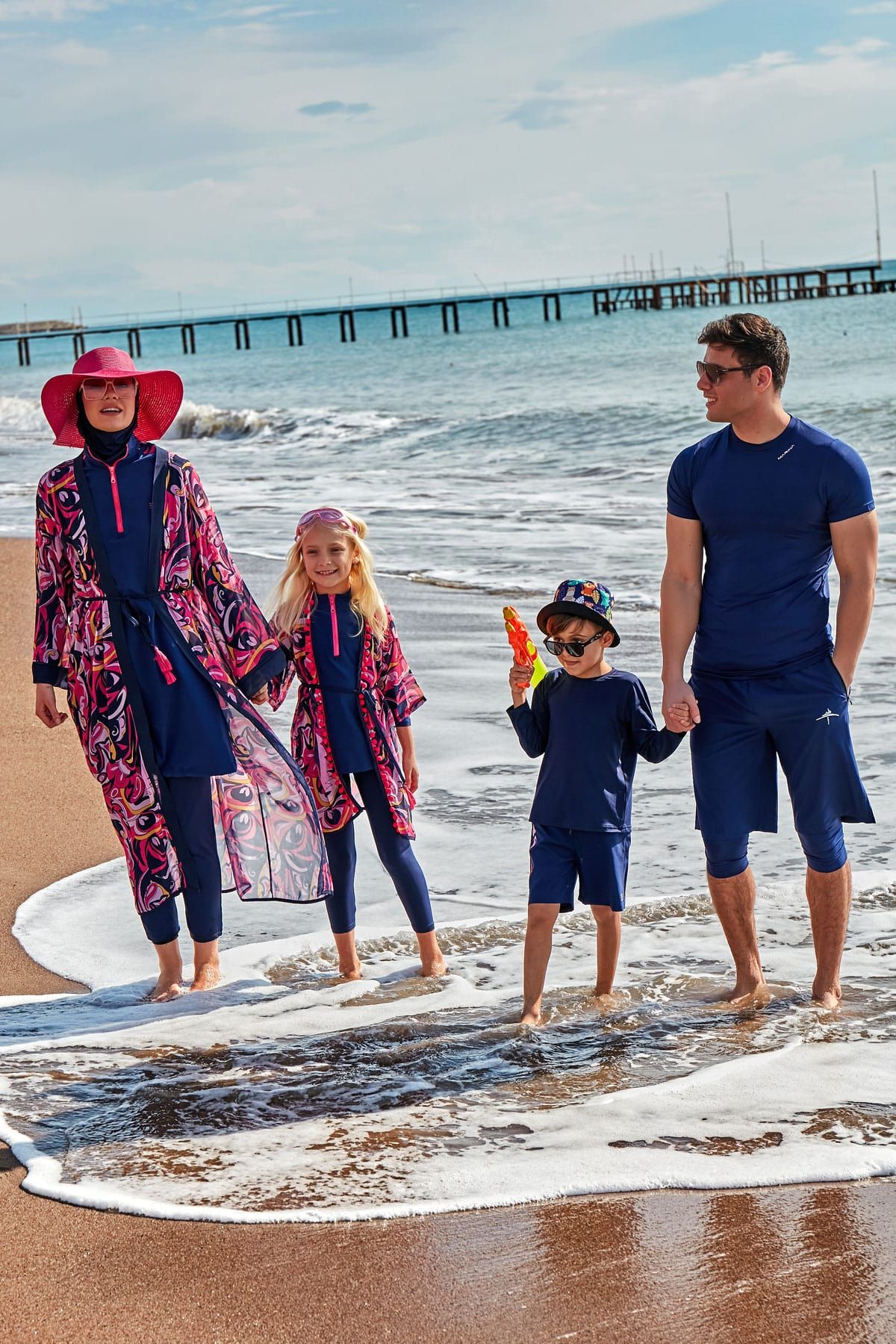 Kimono Pareo Bunt gemustert "Marina" P2416