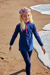 Mädchen Badeanzug Marineblau K2402