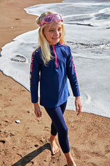 Mädchen Badeanzug Marineblau K2402