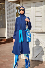 Burkini Modest Swimwear 4-Teilig Fallschirmstoff Marineblau "Marina" M2428